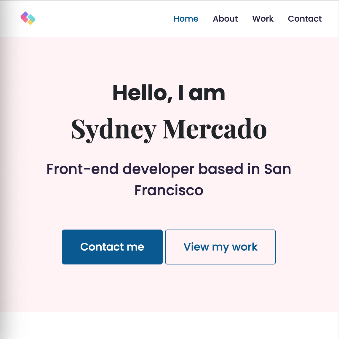 Personal website project preview